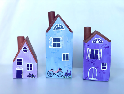 French Lavender Village Houses-Small World Play-PoppyBabyCo-Acorns & Twigs
