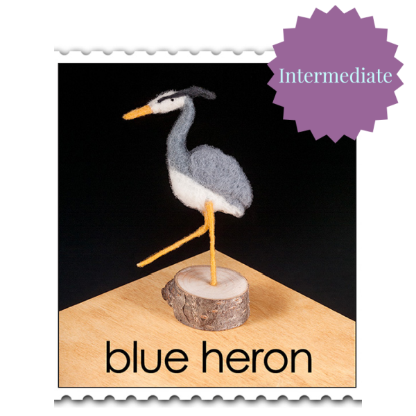 Blue Heron Needle Felting Kit - Intermediate-Needle Felting-WoolPets-Acorns & Twigs