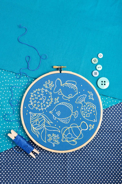 Fancy Fish Embroidery Kit-Embroidery-Hawthorn Handmade-Acorns & Twigs