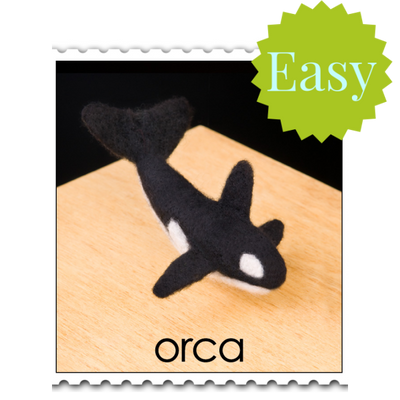 Orca Needle Felting Kit - EASY-Needle Felting-WoolPets-Acorns & Twigs