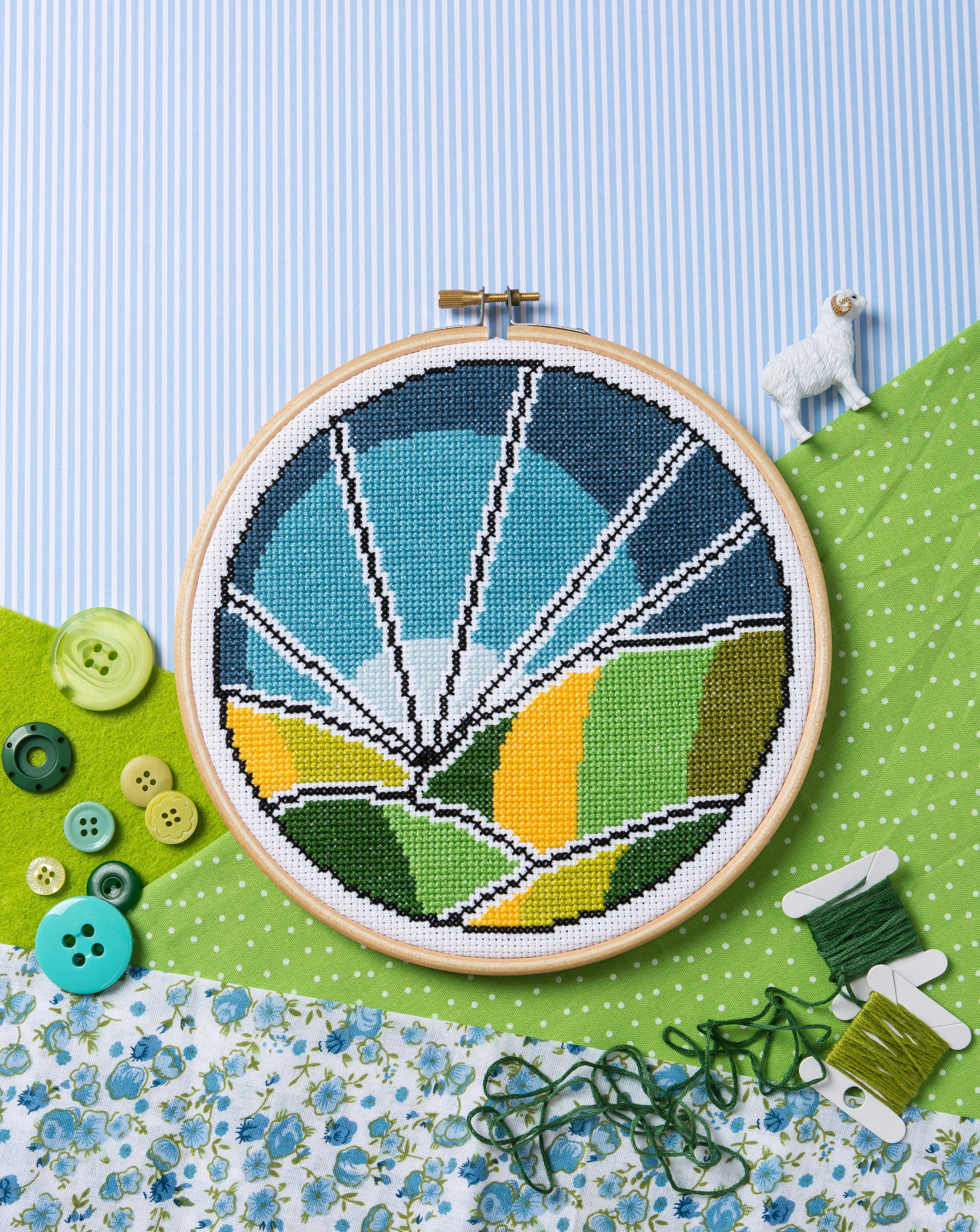 Rainbow Finch Cross Stitch Kit - Stitched Modern