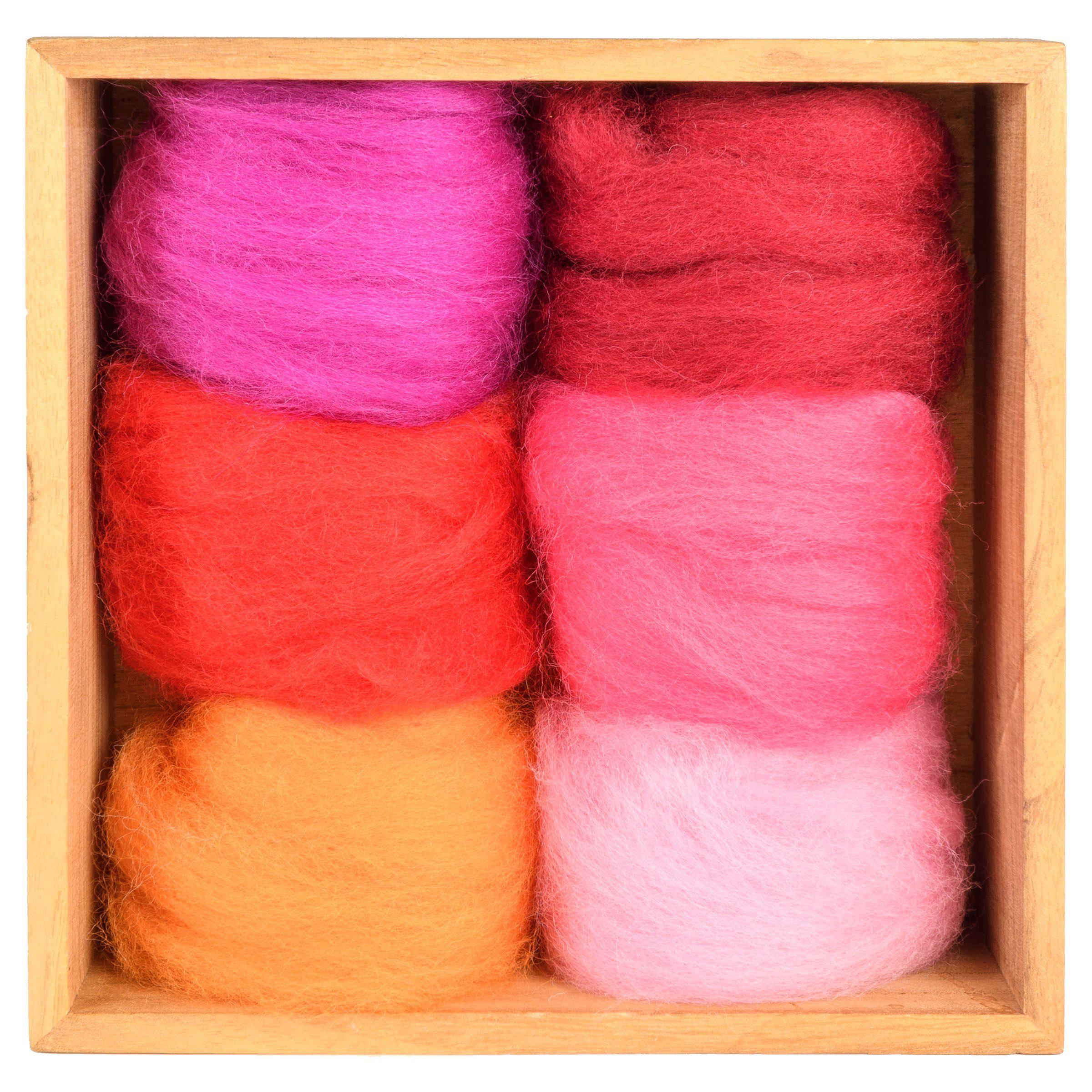 Sunset Corriedale Wool Roving - 6 Pack Assorted