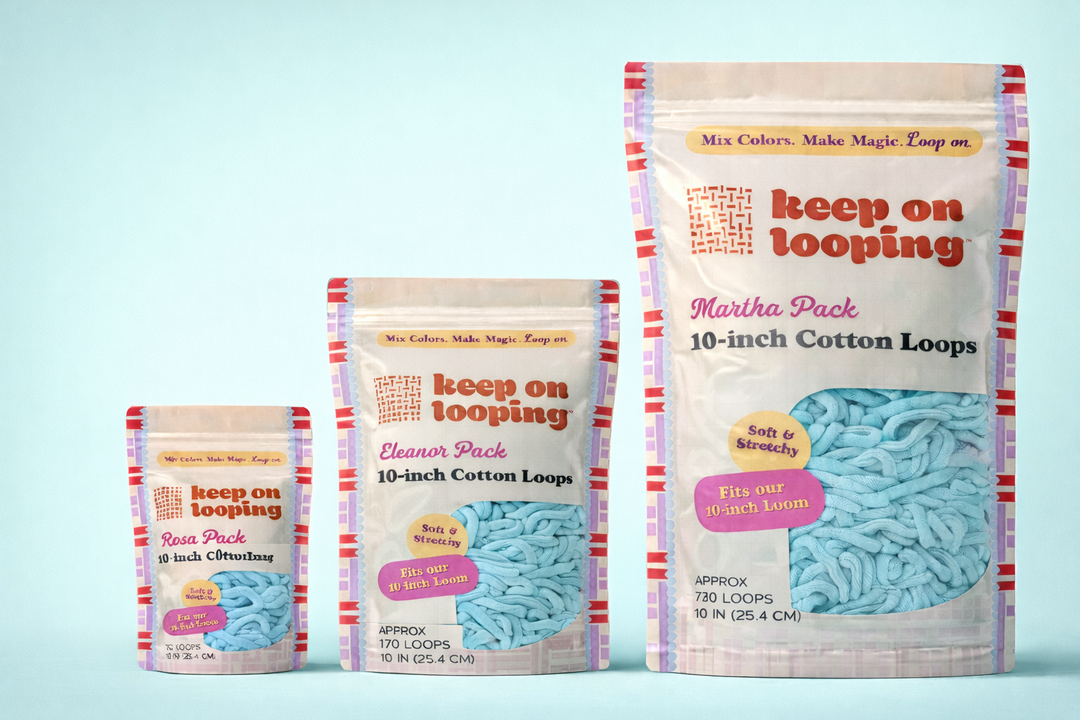 10" Cotton Loop Bag Sizes Explained: Rosa, Eleanor & Martha Packs