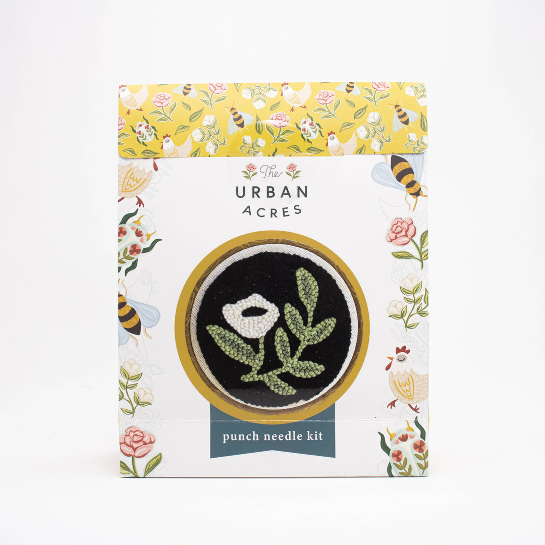 Black Floral Punch Needle Kit: Beginner Kit
