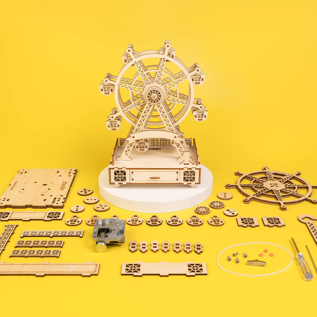 DIY Wooden Ferris Wheel Music Box Kit: Canon in D
