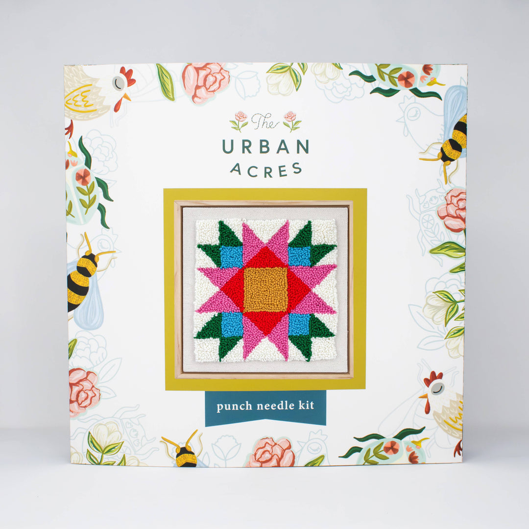 Rainbow Quilt Square Punch Needle Kit