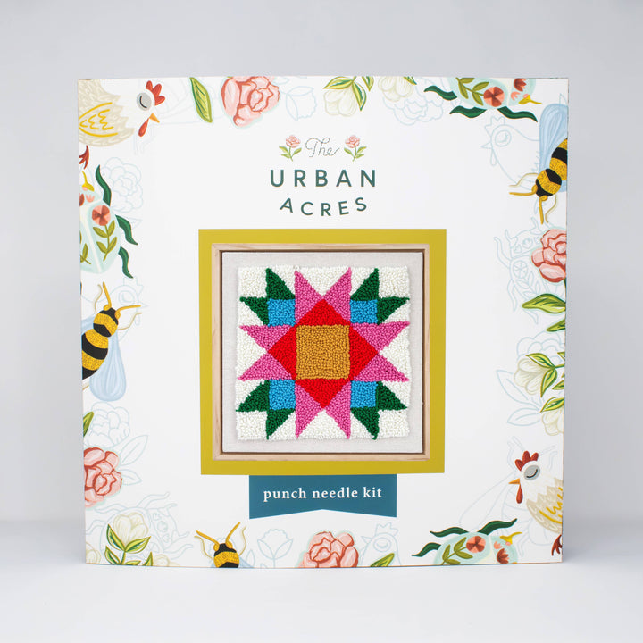 Rainbow Quilt Square Punch Needle Kit