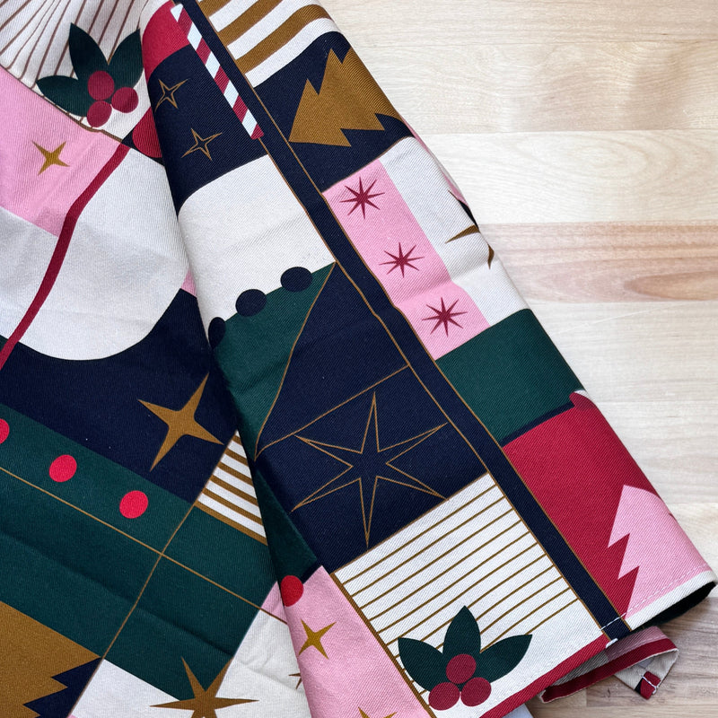 Abstract Xmas Tea Towel-Potholder weaving-Keep On Looping-Acorns & Twigs