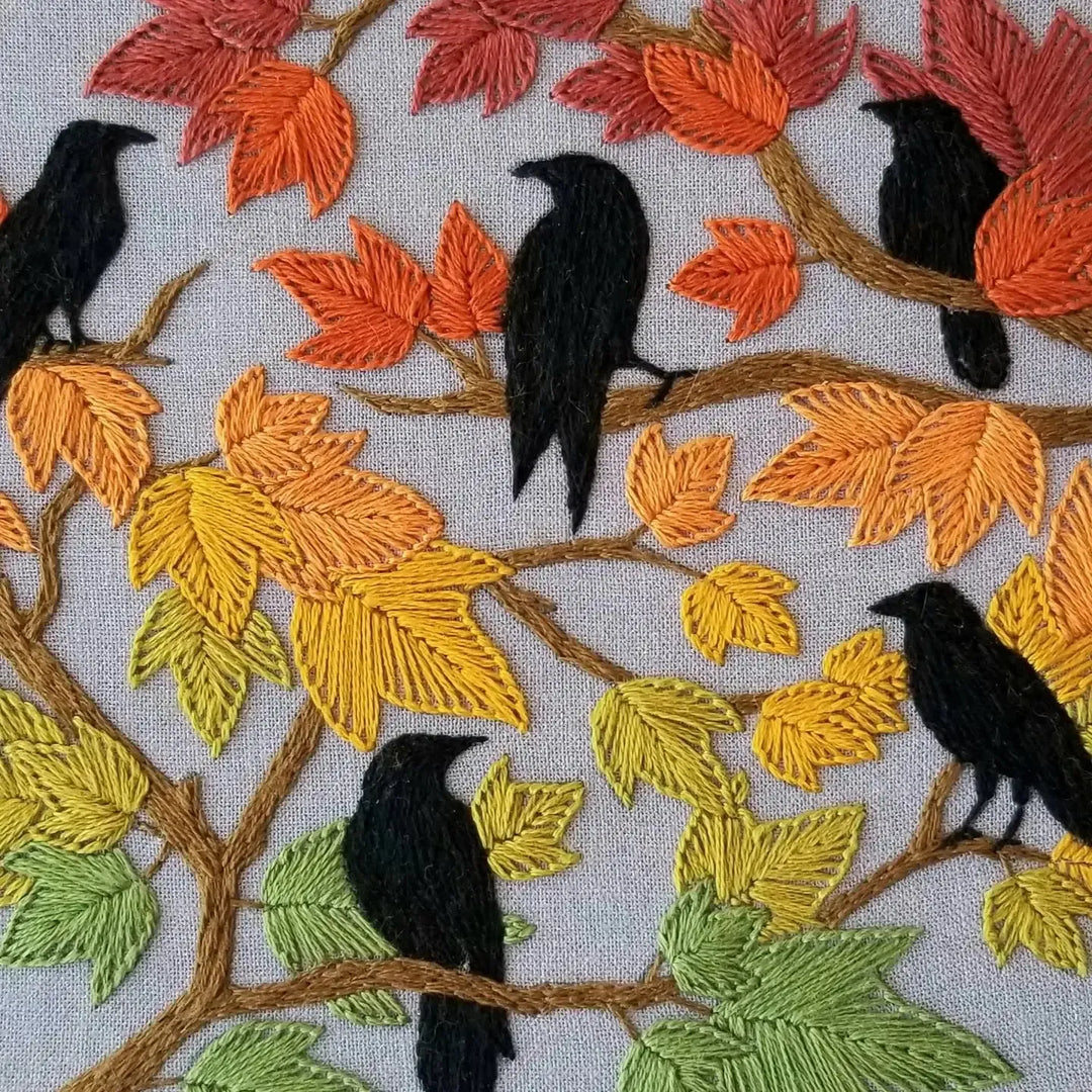 Autumn Birds Embroidery Kit-Embroidery-Jessica Long Embroidery-Acorns &amp; Twigs