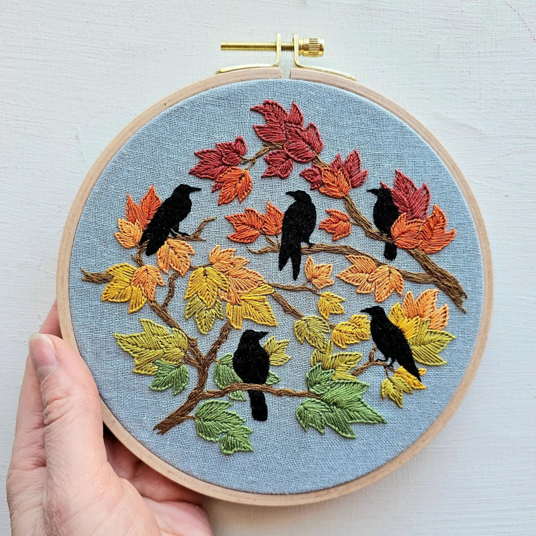 Autumn Birds Embroidery Kit-Embroidery-Jessica Long Embroidery-Acorns &amp; Twigs