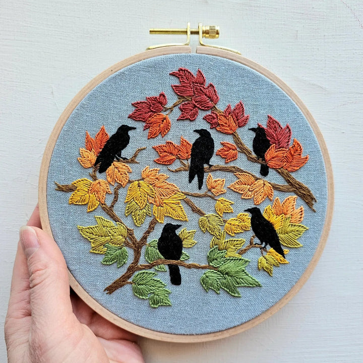 Autumn Birds Embroidery Kit-Embroidery-Jessica Long Embroidery-Acorns &amp; Twigs