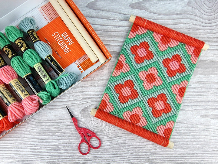 Bargello Kits, Ditsy Daisies Wall Hanging Craft Kit DIY-Bargello-Oh Sew Bootiful-Acorns &amp; Twigs