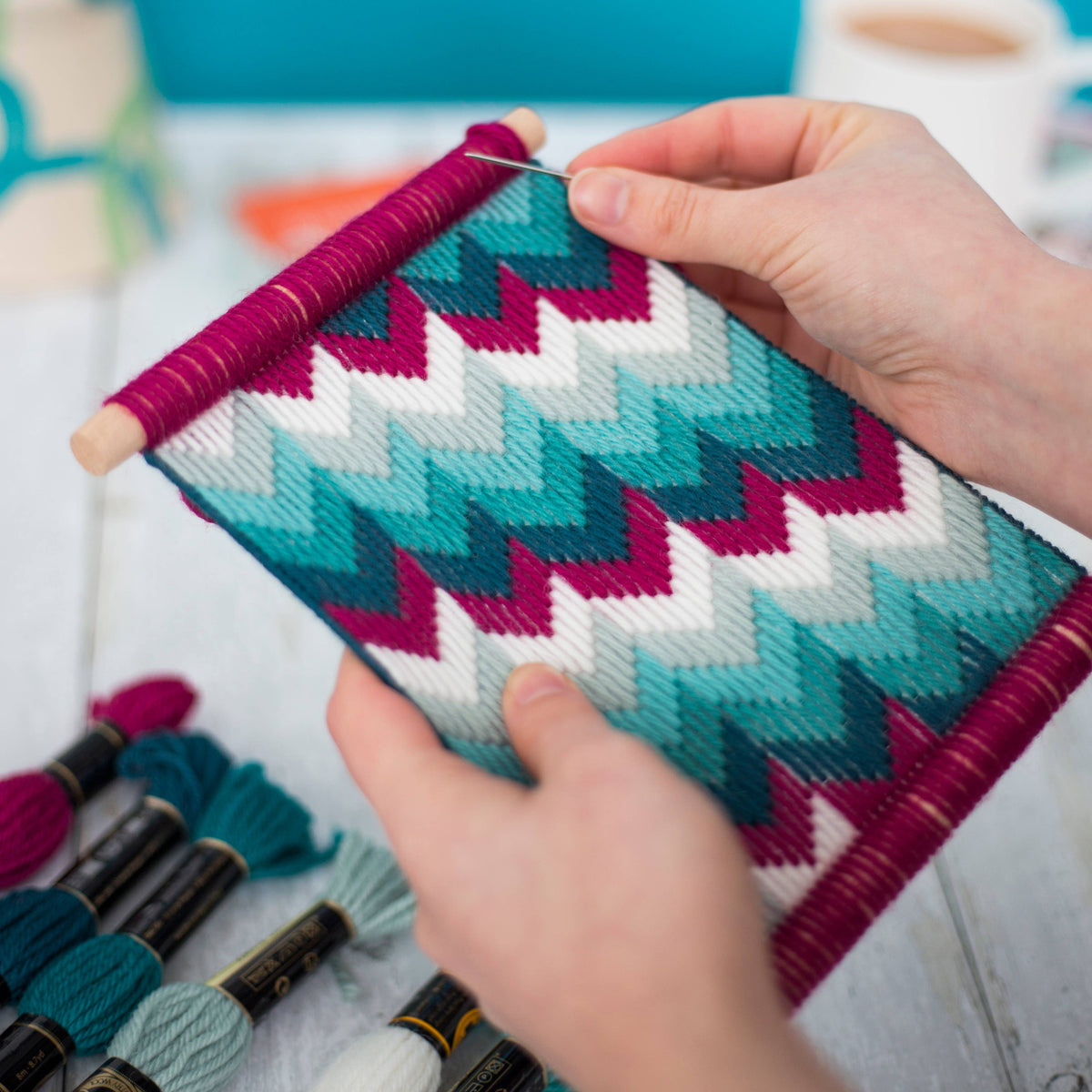 Bargello Tapestry Kit, Chevron Wall Hanging Bargello Kit-Bargello-Oh Sew Bootiful-Acorns & Twigs