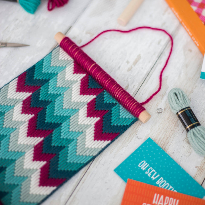 Bargello Tapestry Kit, Chevron Wall Hanging Bargello Kit-Bargello-Oh Sew Bootiful-Acorns &amp; Twigs