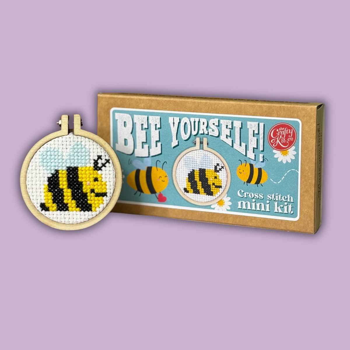 'Bee Yourself!' Mini Matchbox Cross Stitch Kit-Cross Stitch-The Crafty Kit Company-Acorns & Twigs