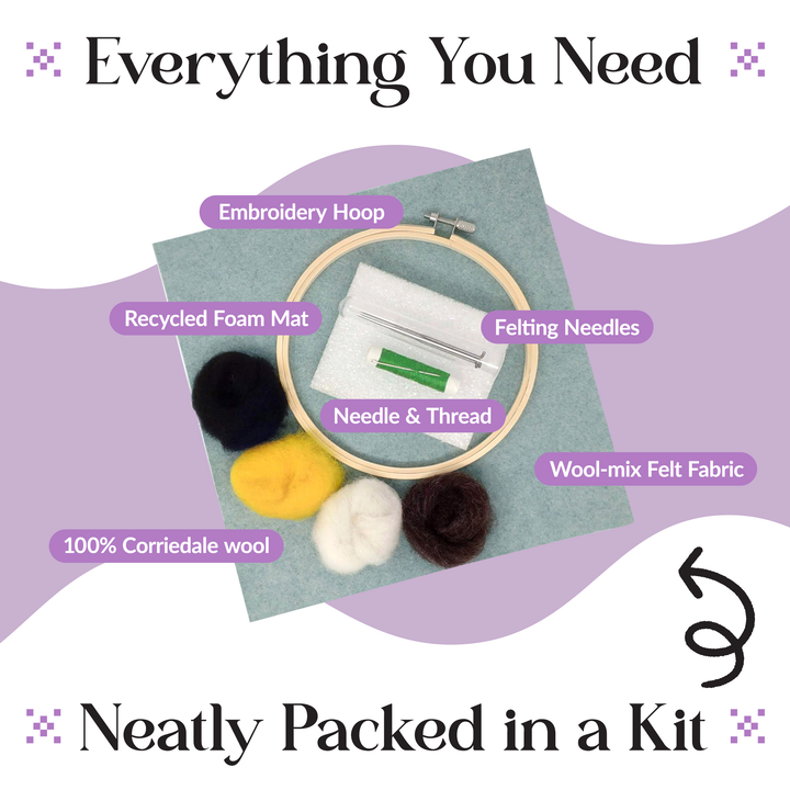 Bee in a Hoop Needle Felting Craft Kit-Needle Felting-The Crafty Kit Company-Acorns &amp; Twigs