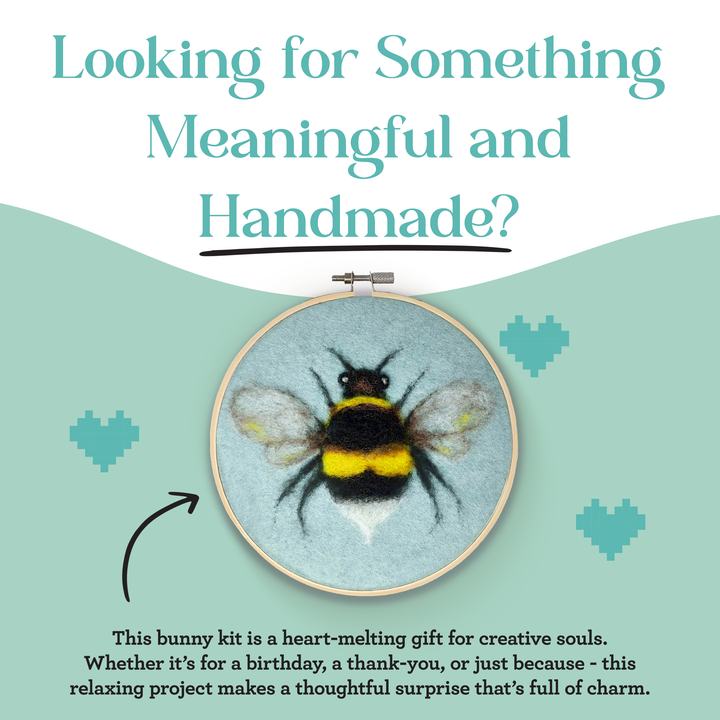 Bee in a Hoop Needle Felting Craft Kit-Needle Felting-The Crafty Kit Company-Acorns &amp; Twigs