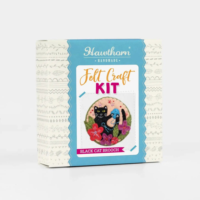 Black Cat Brooch Felt Craft Kit-Felt Craft-Hawthorn Handmade-Acorns & Twigs