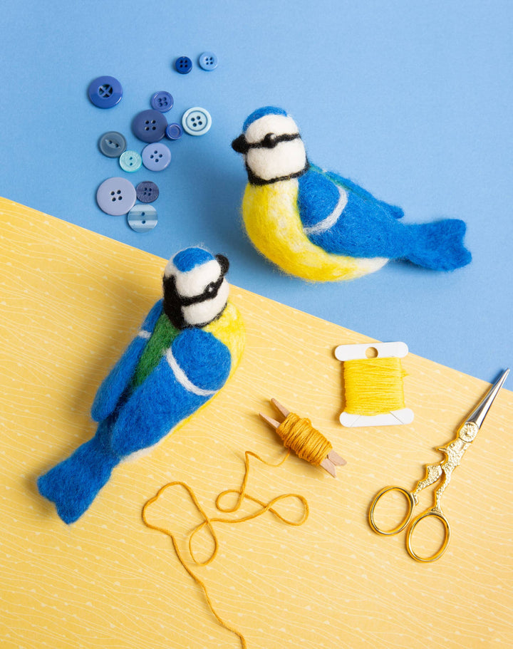 Blue Tits Needle Felting Kit | Complete Craft Kit-Hawthorn Handmade (US Duties Paid)-Acorns &amp; Twigs