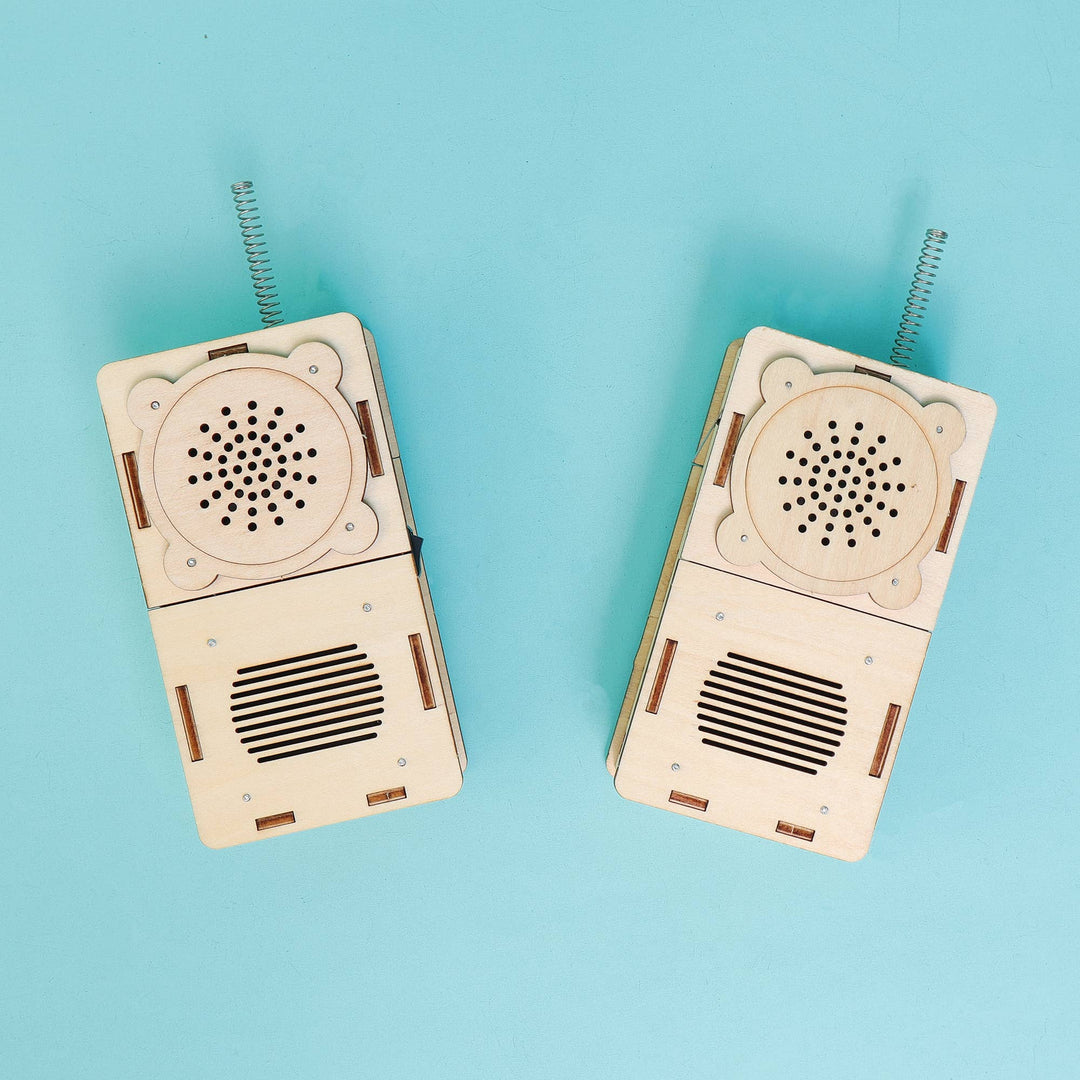 Build and Learn Walkie-Talkie STEM Kit (Set of 2)-Wooden Toy-Kitsville-Acorns &amp; Twigs