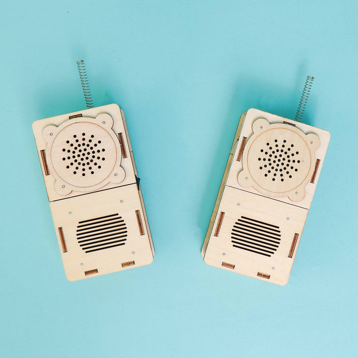 Build and Learn Walkie-Talkie STEM Kit (Set of 2)-Wooden Toy-Kitsville-Acorns &amp; Twigs