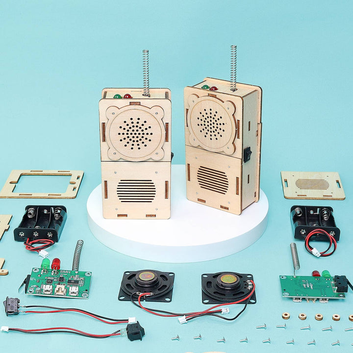 Build and Learn Walkie-Talkie STEM Kit (Set of 2)-Wooden Toy-Kitsville-Acorns &amp; Twigs