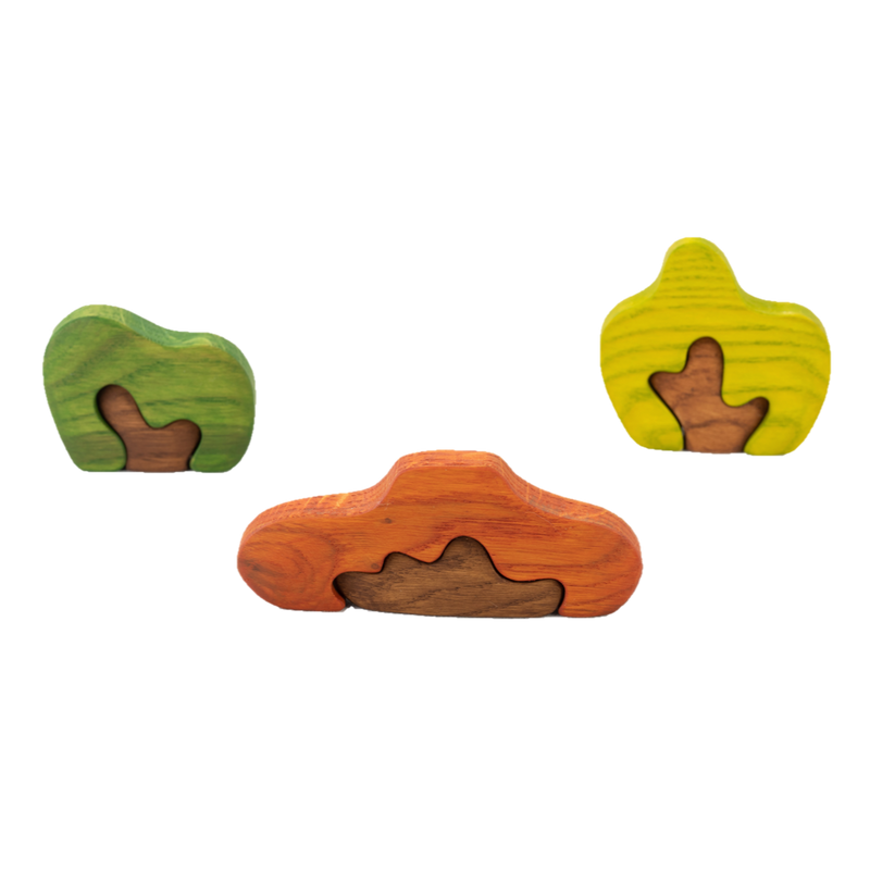 Bushes Set Puzzle-Small World Play-PoppyBabyCo-Acorns & Twigs