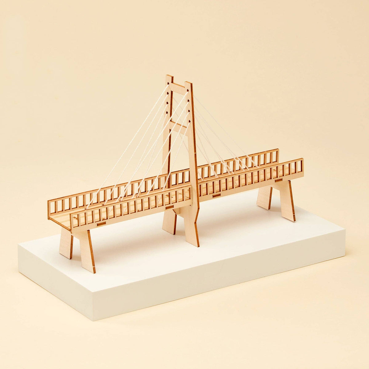 Cable-Stayed Bridge DIY Kit, Educational STEM Toy, Craft Kit-Wooden Toy-Kitsville-Acorns & Twigs