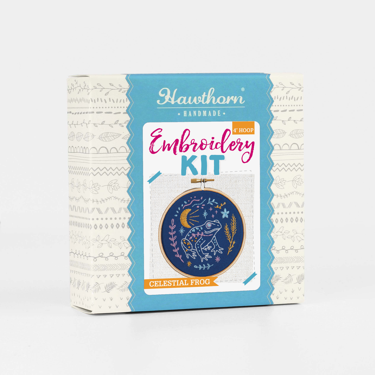Celestial Frog Mini Embroidery Kit | Complete Craft Kit-Hawthorn Handmade (US Duties Paid)-Acorns & Twigs