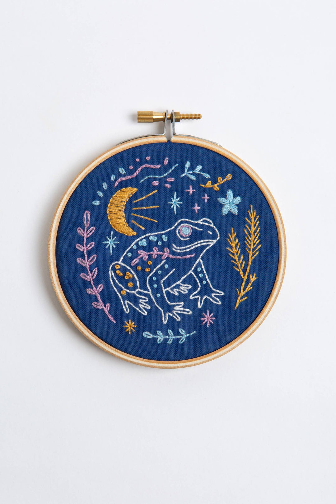 Celestial Frog Mini Embroidery Kit | Complete Craft Kit-Hawthorn Handmade (US Duties Paid)-Acorns &amp; Twigs