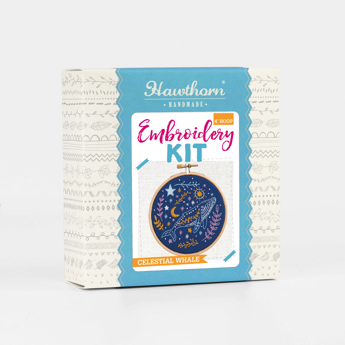 Celestial Whale Mini Embroidery Kit | Complete Craft Kit-Embroidery-Hawthorn Handmade (US Duties Paid)-Acorns & Twigs