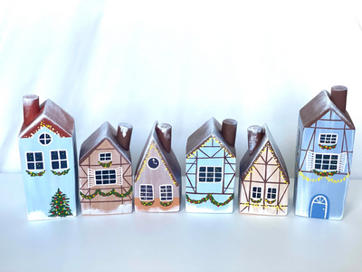 Christmas Village Houses-Small World Play-PoppyBabyCo-Acorns & Twigs