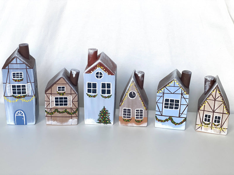 Christmas Village Houses-Small World Play-PoppyBabyCo-Acorns & Twigs