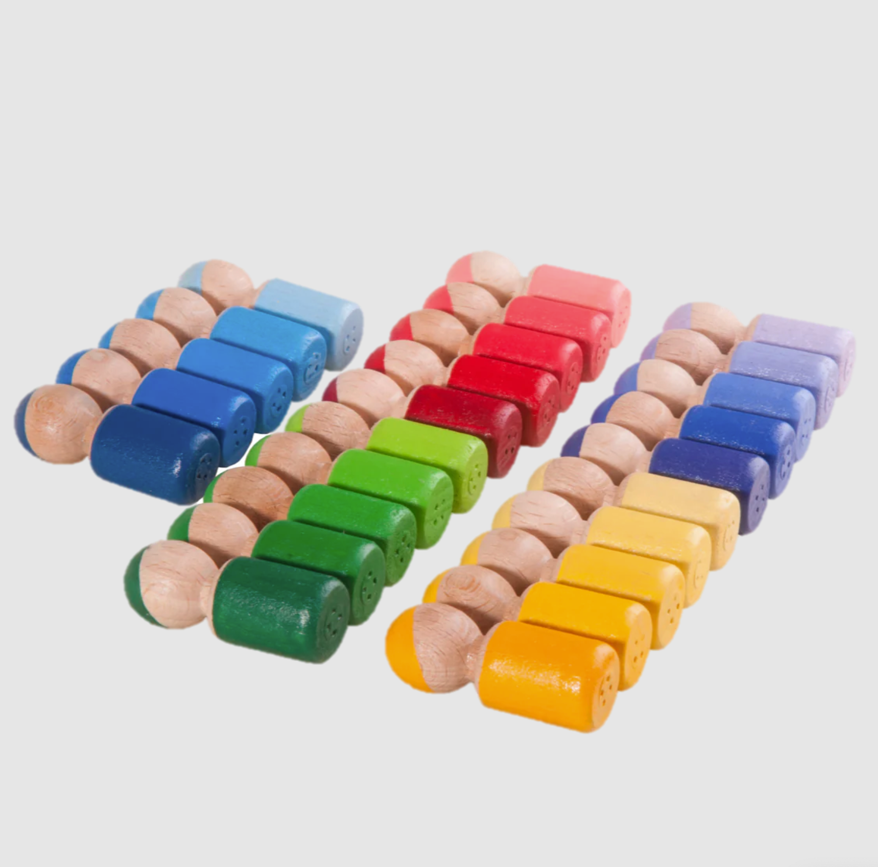 Color Peg Sort Color Sorting Peg Dolls in Barrels 25 – Acorns & Twigs