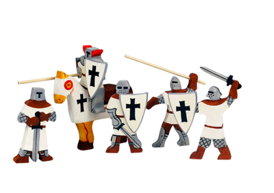 Crusaders Knights set with Horse-Small World Play-PoppyBabyCo-Acorns & Twigs