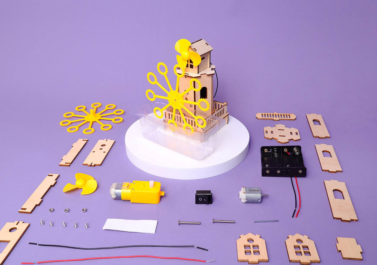 DIY Bubble Machine Kit – Educational STEM Toy for Kids-Wooden Toy-Kitsville-Acorns & Twigs