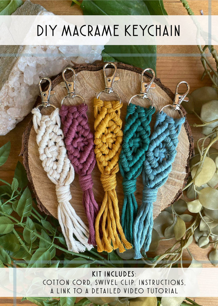 DIY Macrame Keychain Craft Kit: Assorted-Macrame-Tangled Up In Hue-Acorns &amp; Twigs
