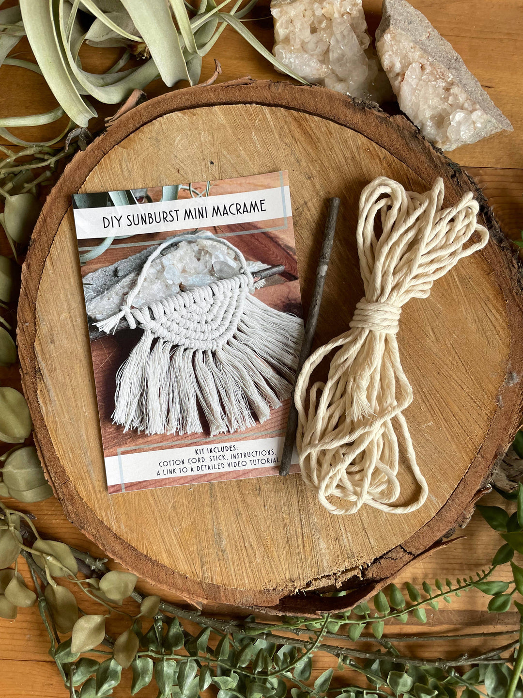 DIY Sunburst Mini Macrame Wall Hanging Kit-Macrame-Tangled Up In Hue-Acorns &amp; Twigs