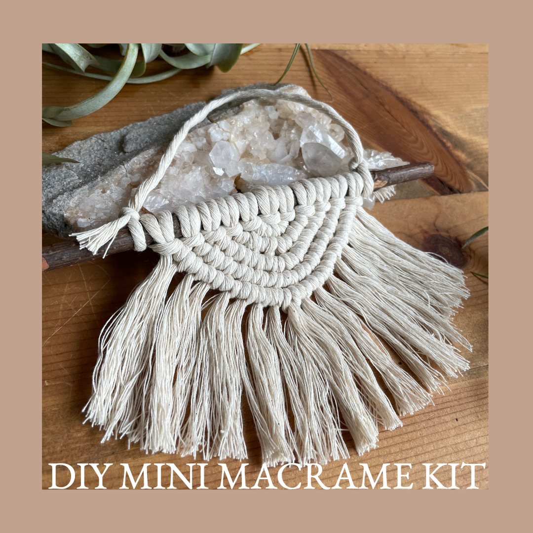 DIY Sunburst Mini Macrame Wall Hanging Kit-Macrame-Tangled Up In Hue-Acorns &amp; Twigs