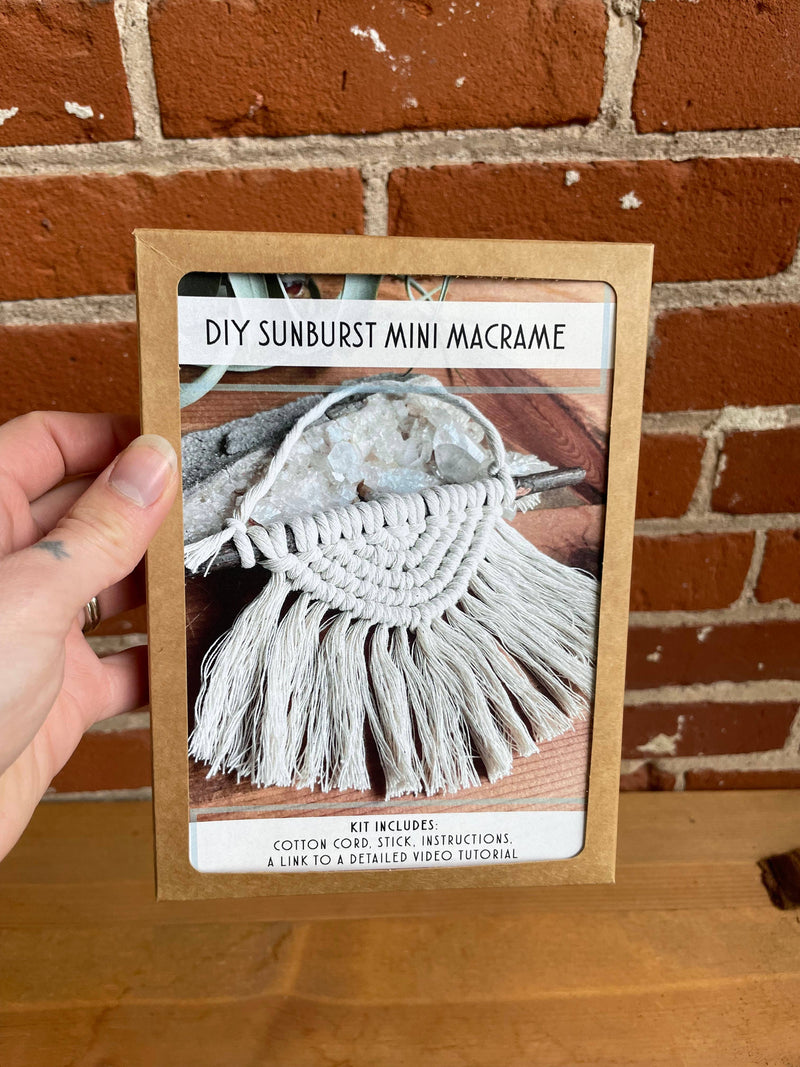 DIY Sunburst Mini Macrame Wall Hanging Kit-Macrame-Tangled Up In Hue-Acorns & Twigs