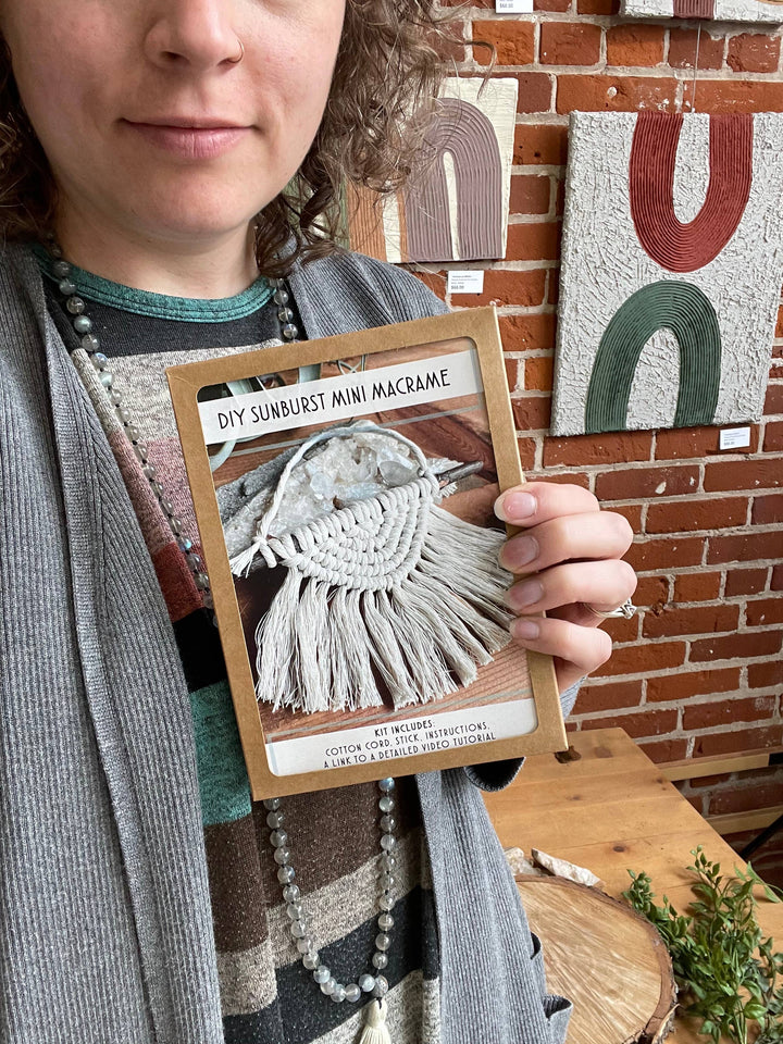 DIY Sunburst Mini Macrame Wall Hanging Kit-Macrame-Tangled Up In Hue-Acorns &amp; Twigs