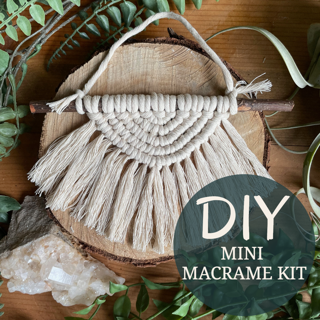 DIY Sunburst Mini Macrame Wall Hanging Kit-Macrame-Tangled Up In Hue-Acorns &amp; Twigs