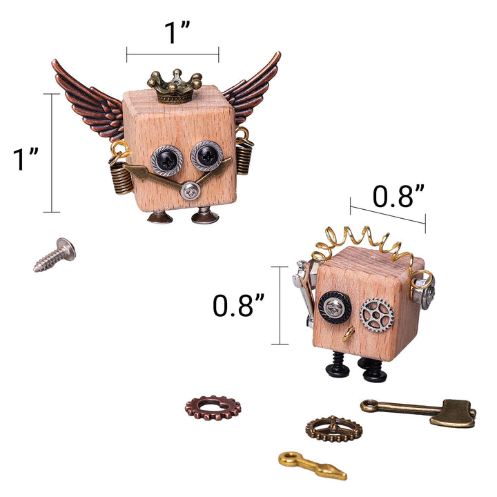 DIY Timberbot Kit, Build 2 Wooden Robots-Wooden Toy-Kitsville-Acorns &amp; Twigs
