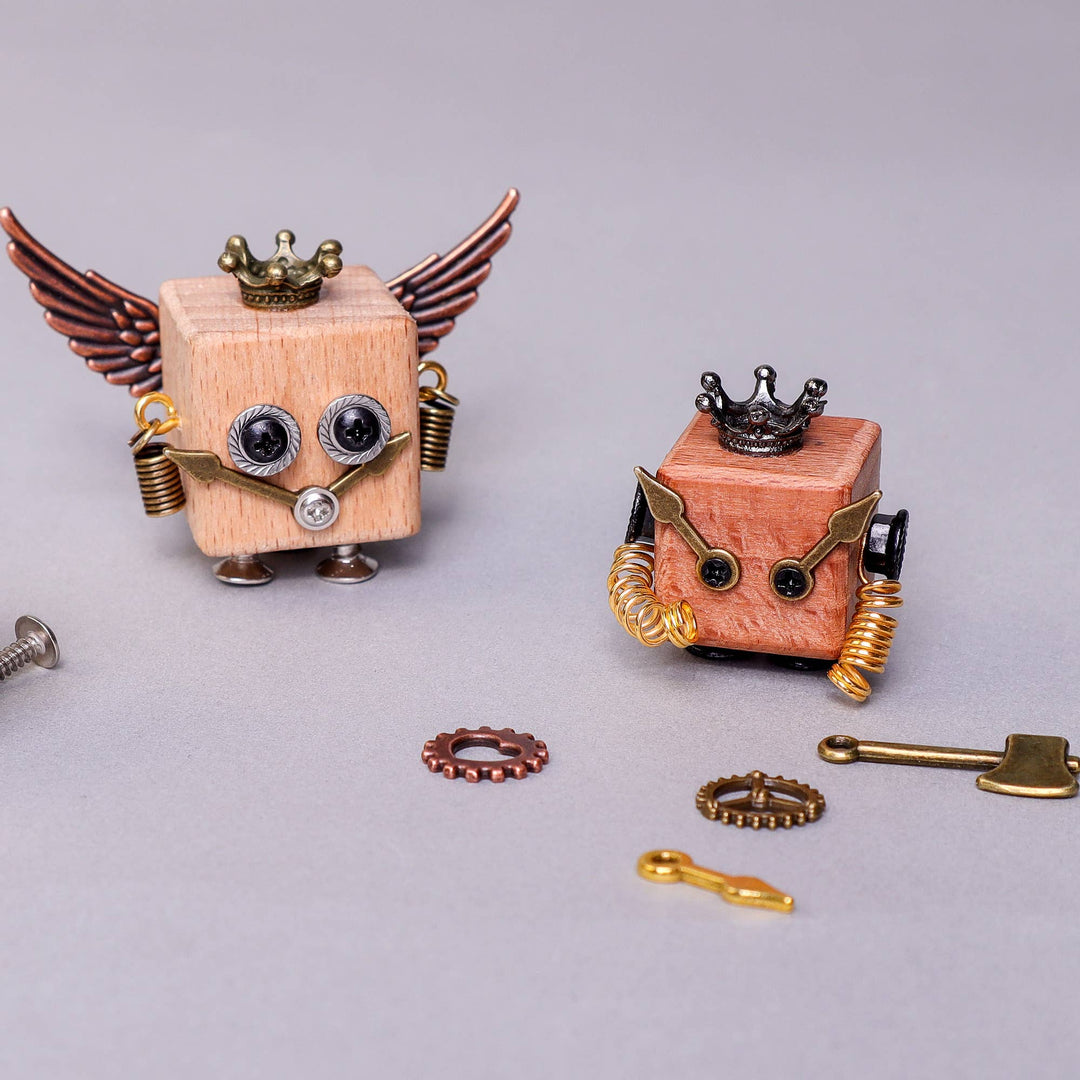 DIY Timberbot Kit, Build 2 Wooden Robots-Wooden Toy-Kitsville-Acorns &amp; Twigs