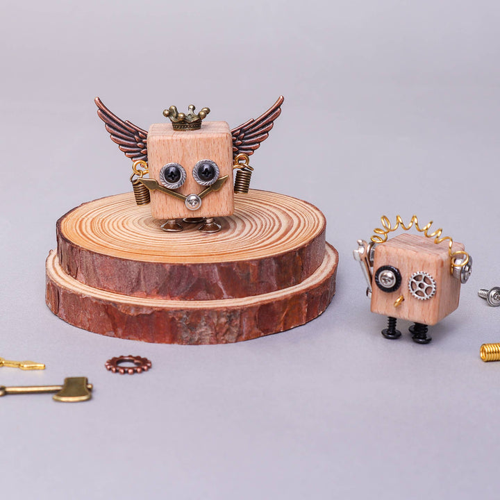 DIY Timberbot Kit, Build 2 Wooden Robots-Wooden Toy-Kitsville-Acorns &amp; Twigs