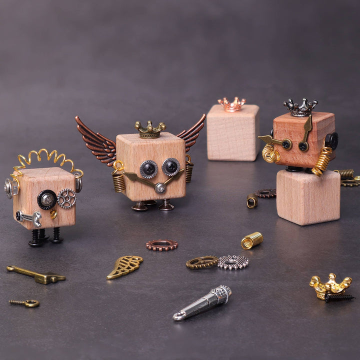 DIY Timberbot Kit, Build 2 Wooden Robots-Wooden Toy-Kitsville-Acorns &amp; Twigs