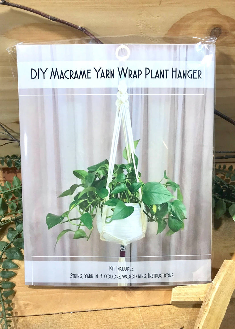 diy plant hanger with yarn DIY Yarn Wrap Macrame Plant Hanger Kit – Acorns & Twigs