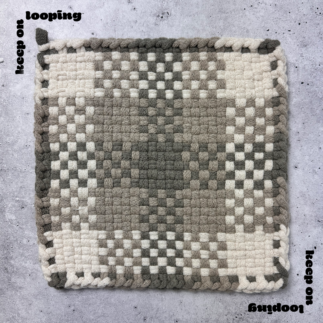 Dark Beige (10" Size)-Potholder weaving-Keep On Looping-Acorns &amp; Twigs