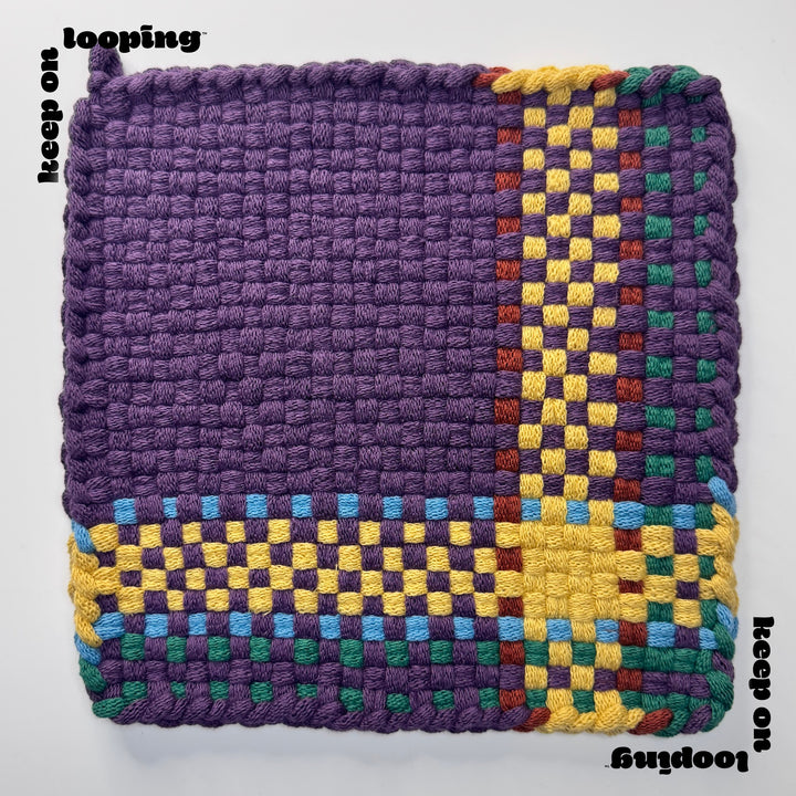 Dark Thistle (10" Size)-Potholder weaving-Keep On Looping-Acorns &amp; Twigs