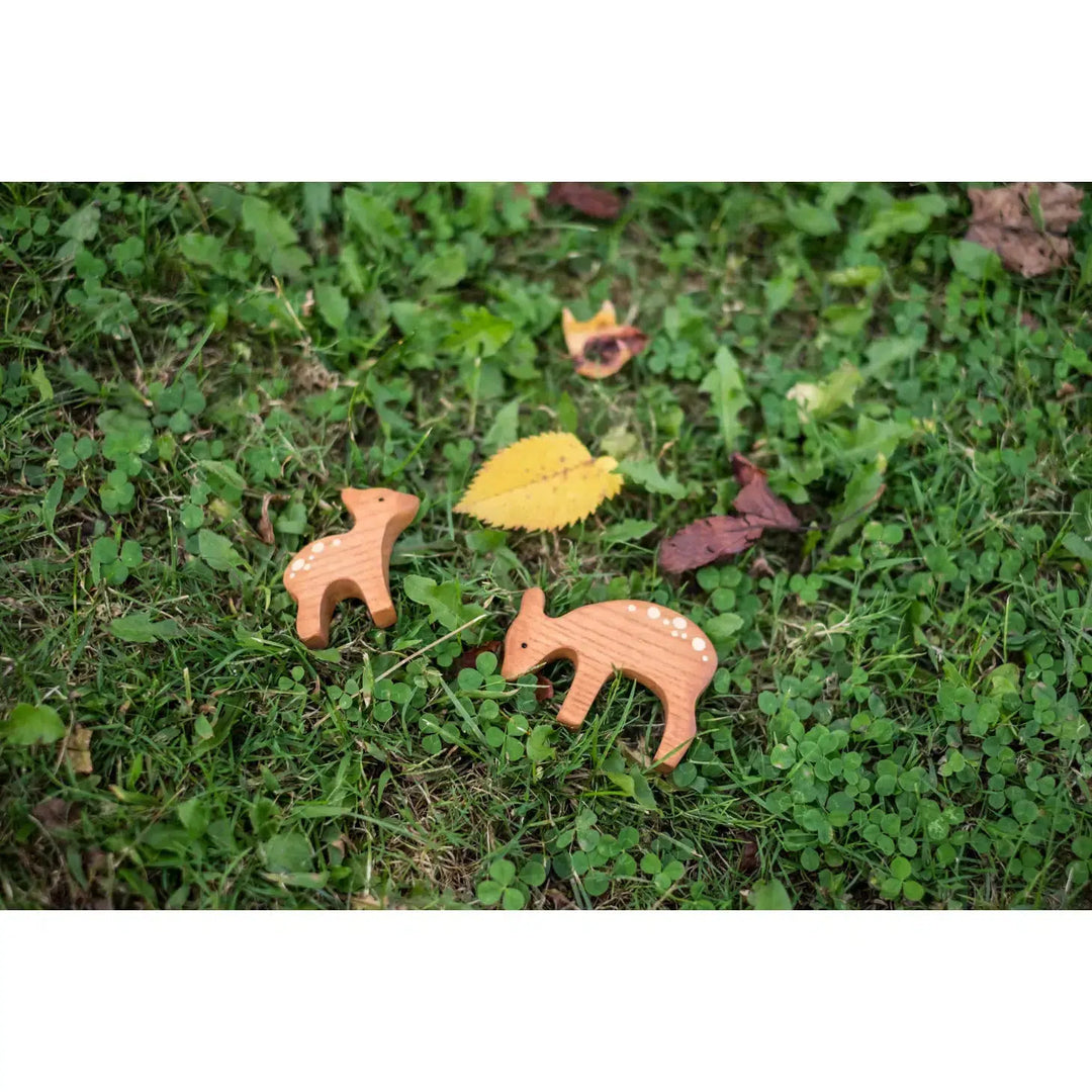 Deer with baby deer, set of 2-Small World Play-PoppyBabyCo-Acorns &amp; Twigs